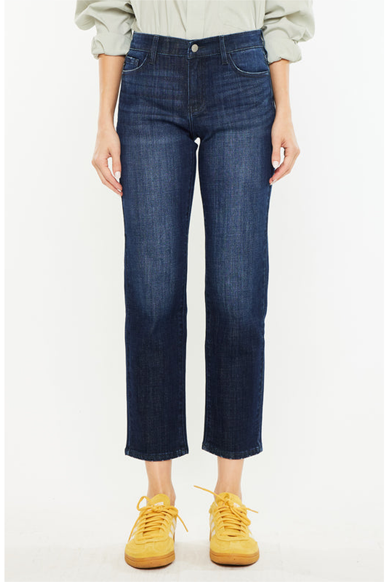 Delvey Mid Rise Boyfriend Jeans, Main, color, Dark Wash