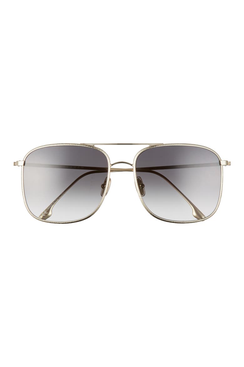 59mm Gradient Square Navigator Sunglasses, Main, color, GOLD/ SMOKE