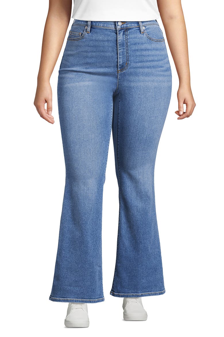 Plus Size High Rise Denim Skinny Flare Jeans, Main, color, Beau Blue