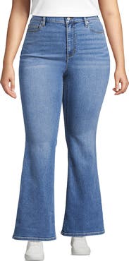 Lands' End Plus Size High Rise Denim Skinny Flare Jeans