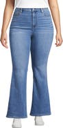 Lands' End Plus Size High Rise Denim Skinny Flare Jeans