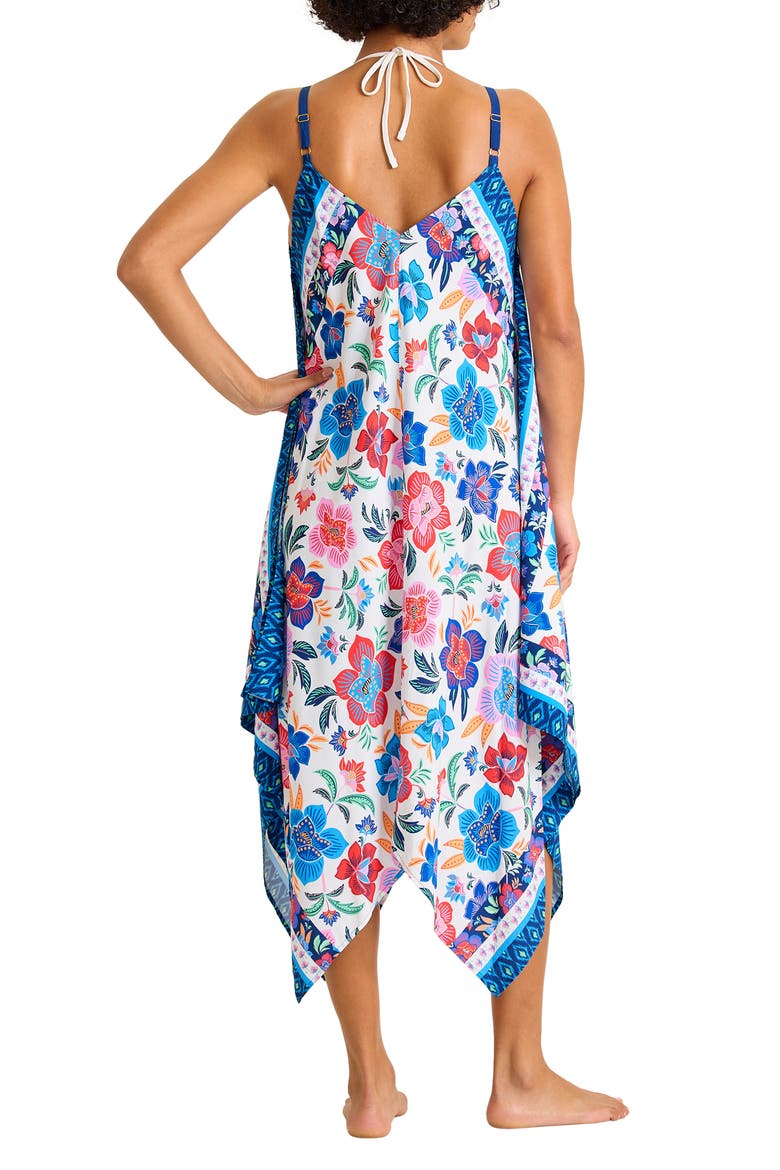 Tropi Flora Scarf Sundress, Alternate, color, WHITE