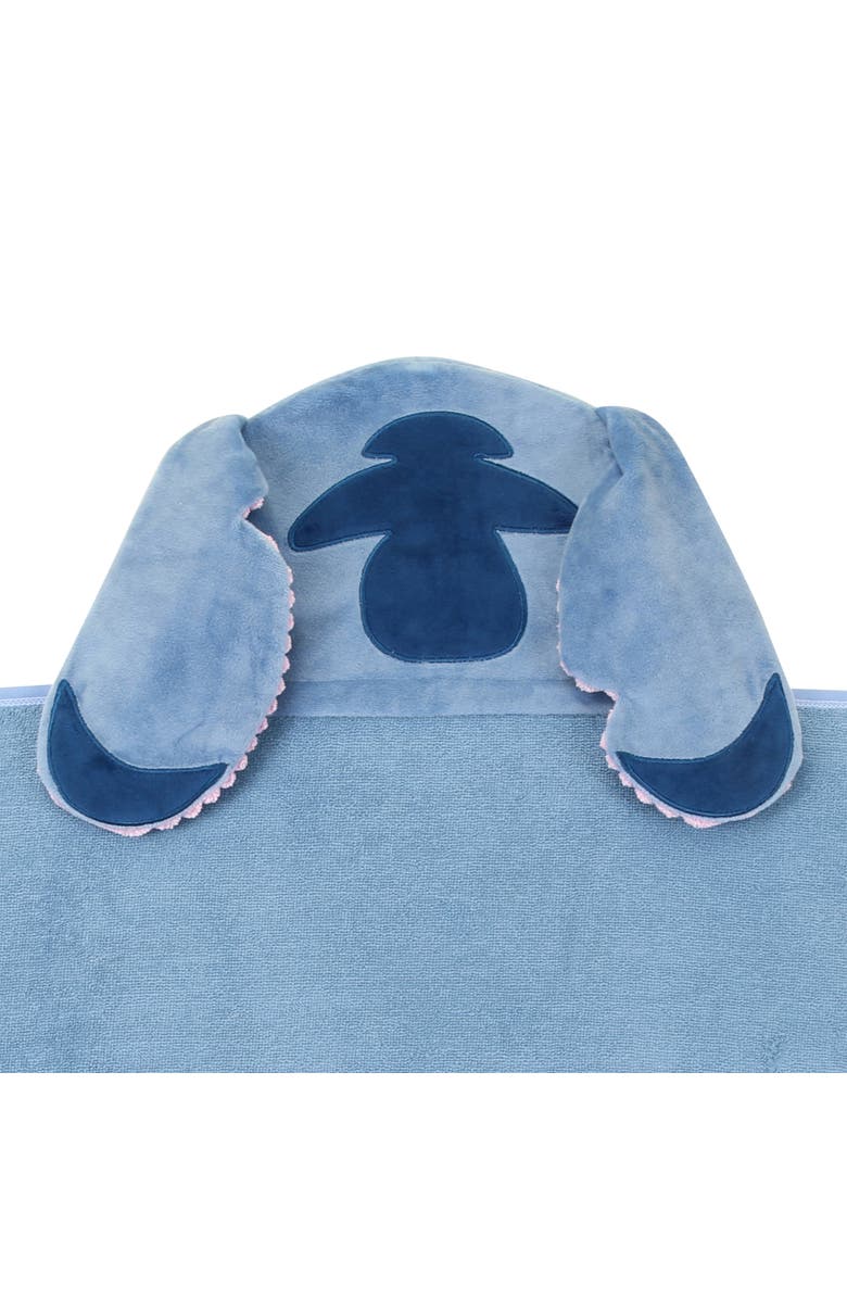 Lambs & Ivy Disney Stitch Luxury Cotton Terry Hooded Baby Bath Towel, Alternate, color, Blue