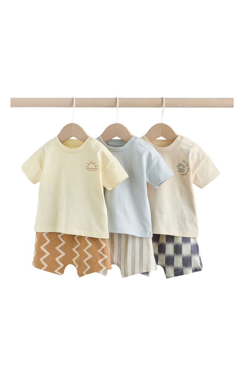 NEXT Cotton T-Shirts & Shorts Assorted 6-Pack, Main, color, Grey
