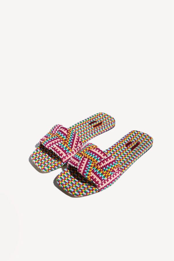 Martina Flat Mules, Alternate, color, Caribe