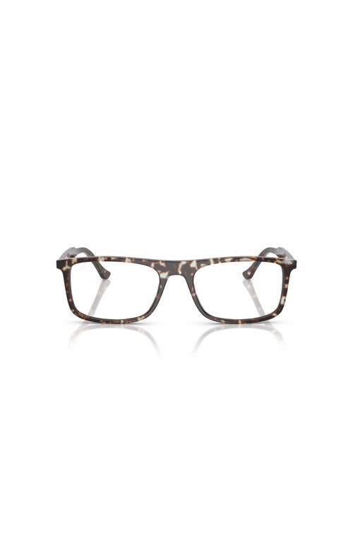 Ray Ban Ray-ban 55mm Rectangle Optical Glasses In Brown