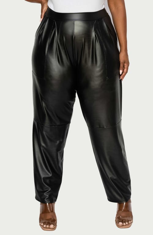 L I V D Faux Leather Straight Leg Pants In Black