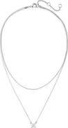 NORDSTROM RACK CZ Pendant Layered Chain Necklace