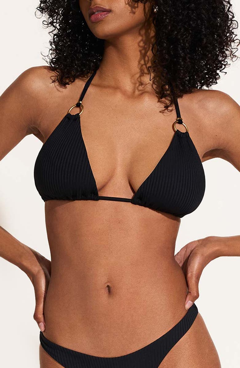 Vitamin A<sup>®</sup> Cosmo Rib Bikini Top, Main, color, Black
