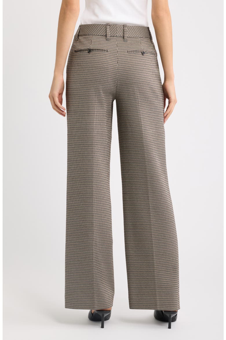 Farrah Ponte Jacquard Wide Leg Trousers, Alternate, color, BROWN BLACK MULTI