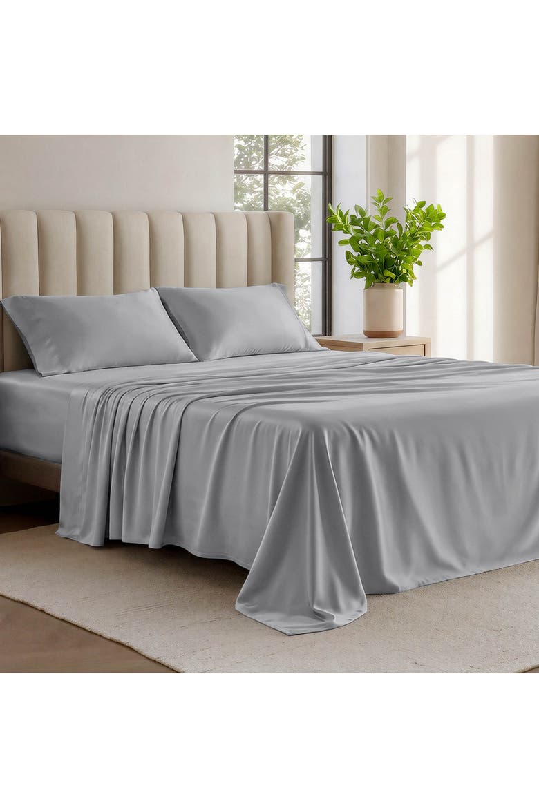 Organic Cotton Jersey Sheet Set, Alternate, color, Light Grey