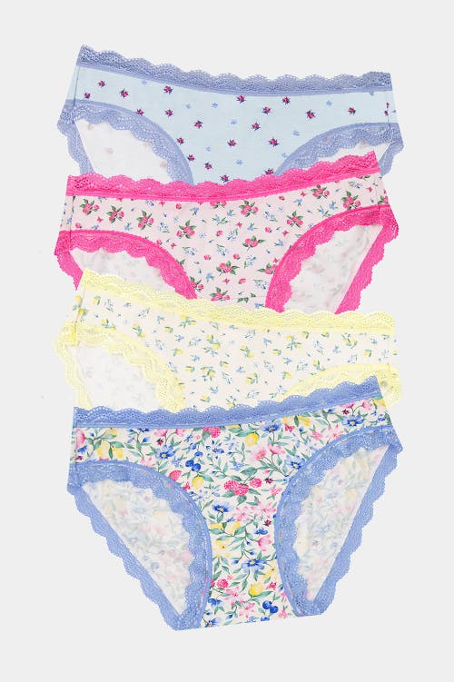 Stripe & Stare Original Knicker Four Pack In Summer Garden