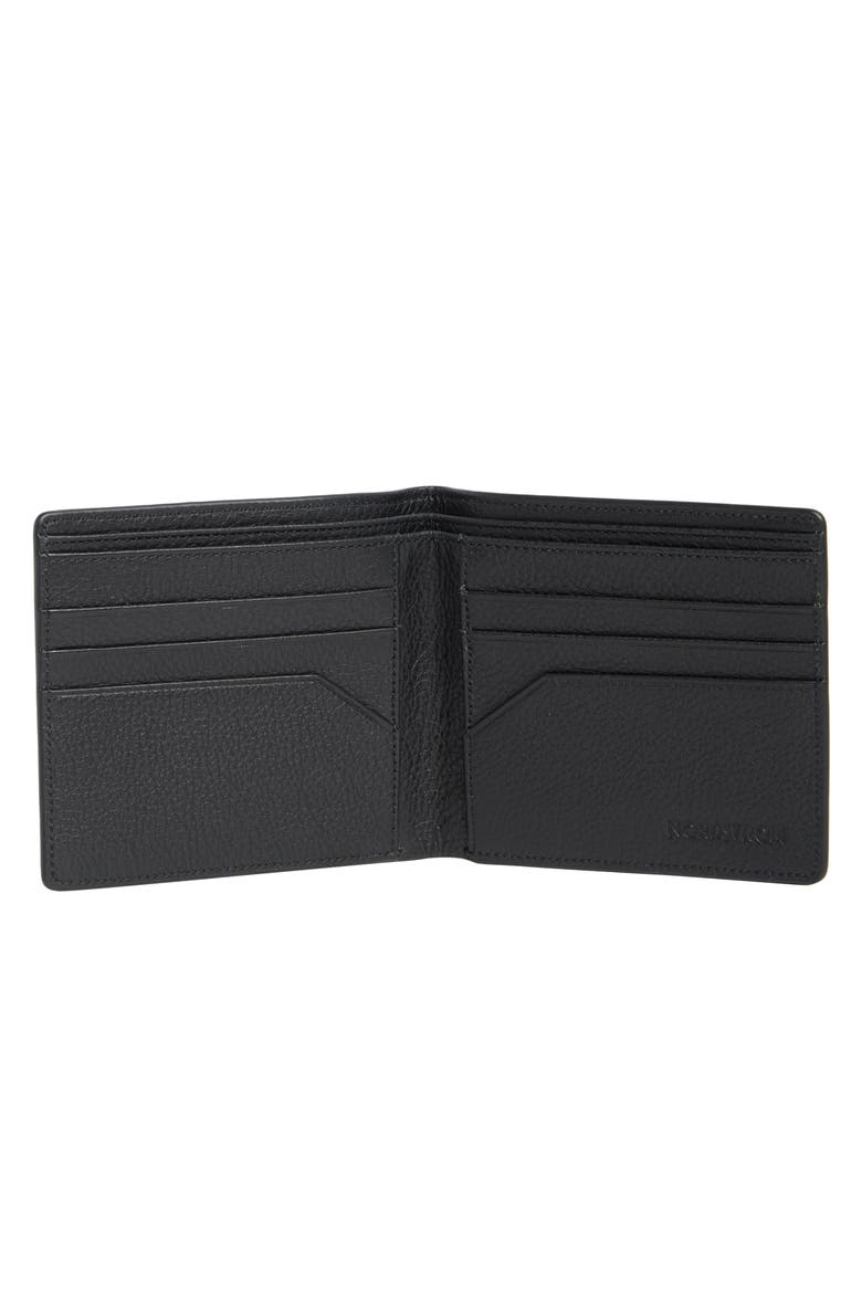 Slim Pebble Leather Bifold Wallet, Alternate, color, BLACK