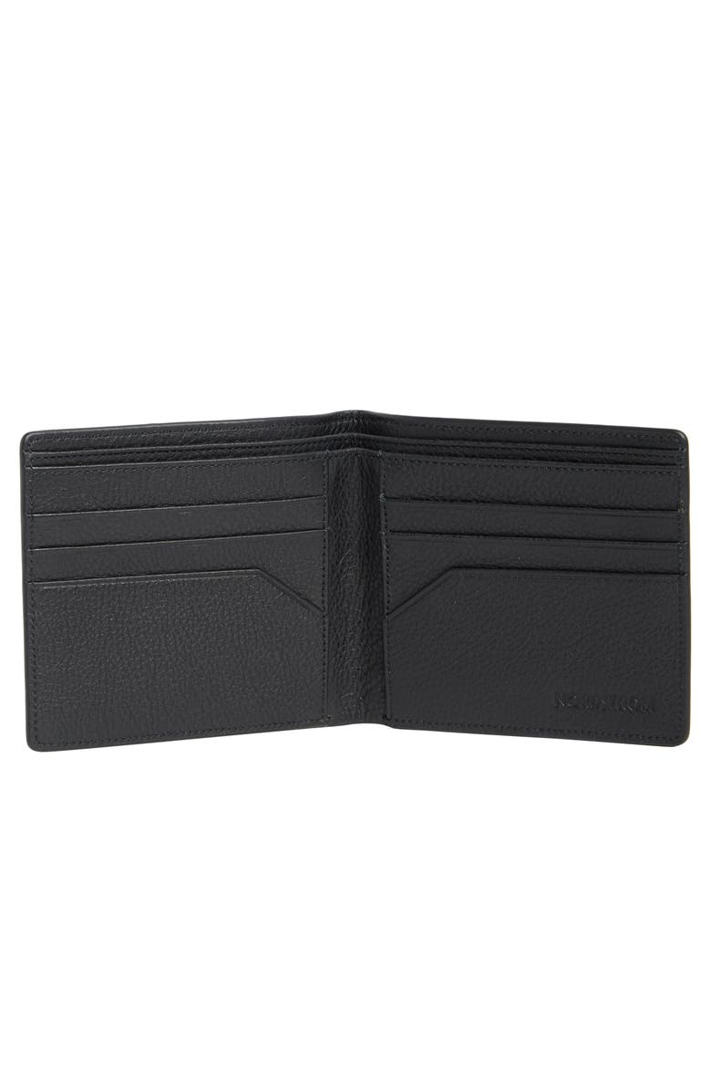 Nordstrom Slim Pebble Leather Bifold Wallet, Alternate, color, Black