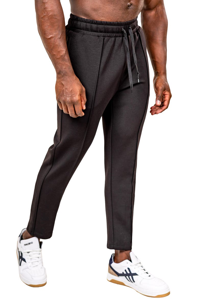 Marthyr Stitched Crease Joggers, Alternate, color, BLACK