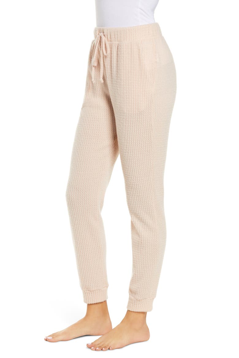 Waffle Knit Joggers, Alternate, color, DUSTY PEACH
