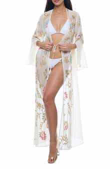 RANEES Embellished Longline Cover-Up Duster