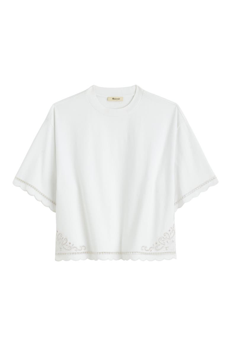 Allday Embroidered Boxy Crop T-Shirt, Alternate, color, WHITE