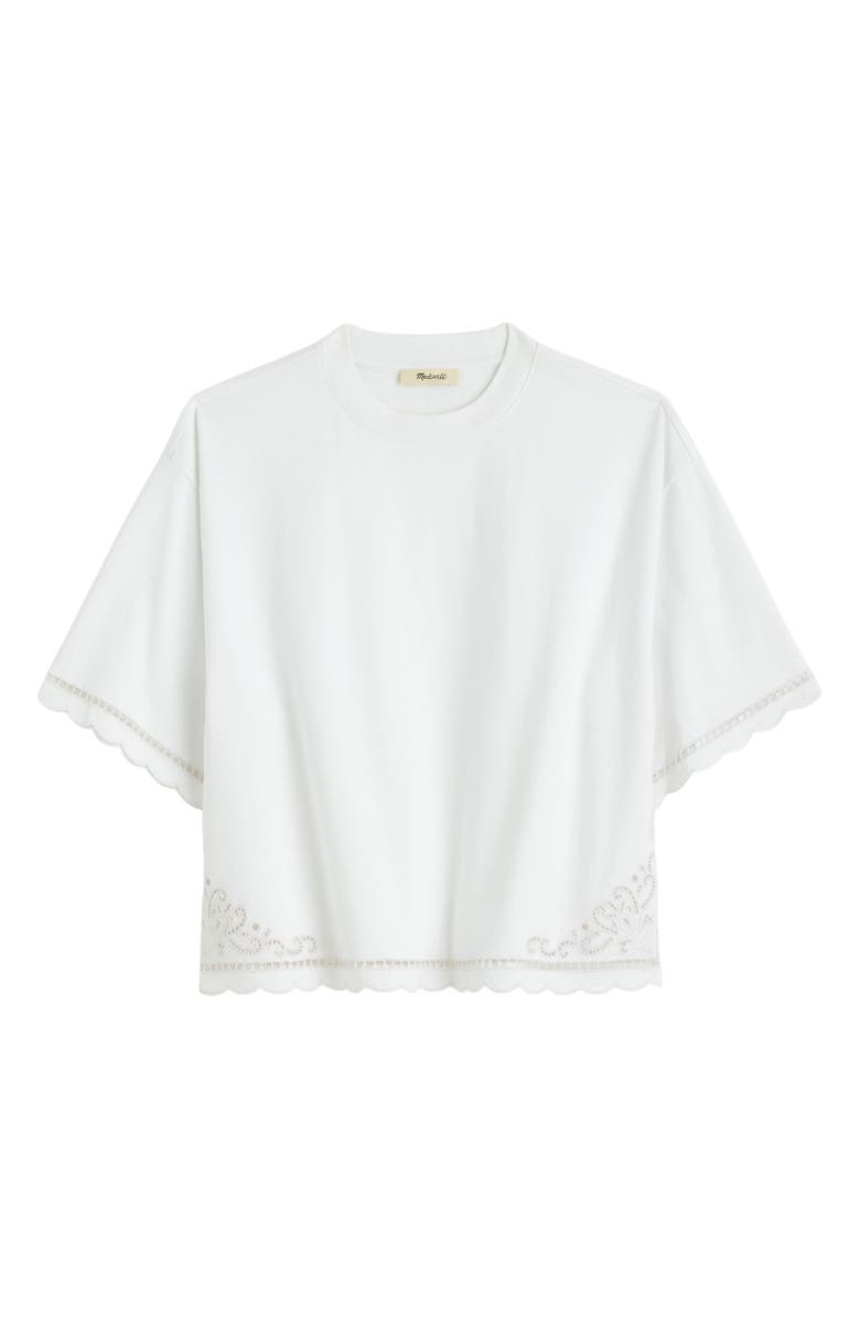 Madewell Allday Embroidered Boxy Crop T-Shirt, Alternate, color, White