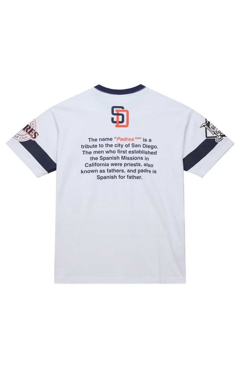 Mitchell & Ness Men's Mitchell & Ness White San Diego Padres Cooperstown Collection Team Origins Premium T-Shirt, Alternate, color, White