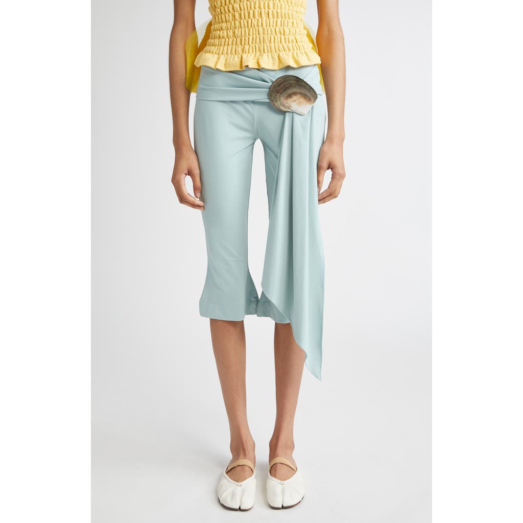 CONNER IVES Mother-of-Pearl Shell Belt Capri Pants in Sage  product