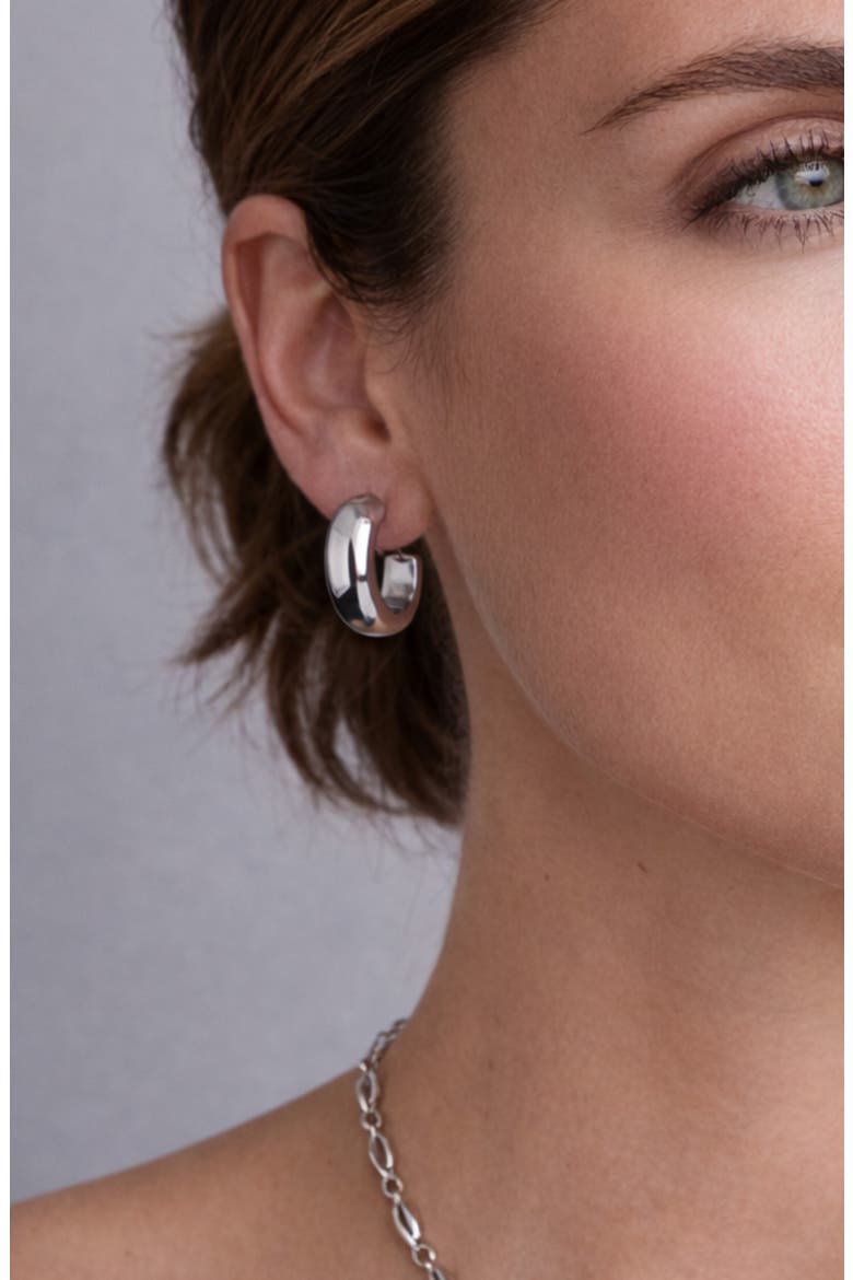 Chunky Hoop Earrings, Alternate, color, SILVER