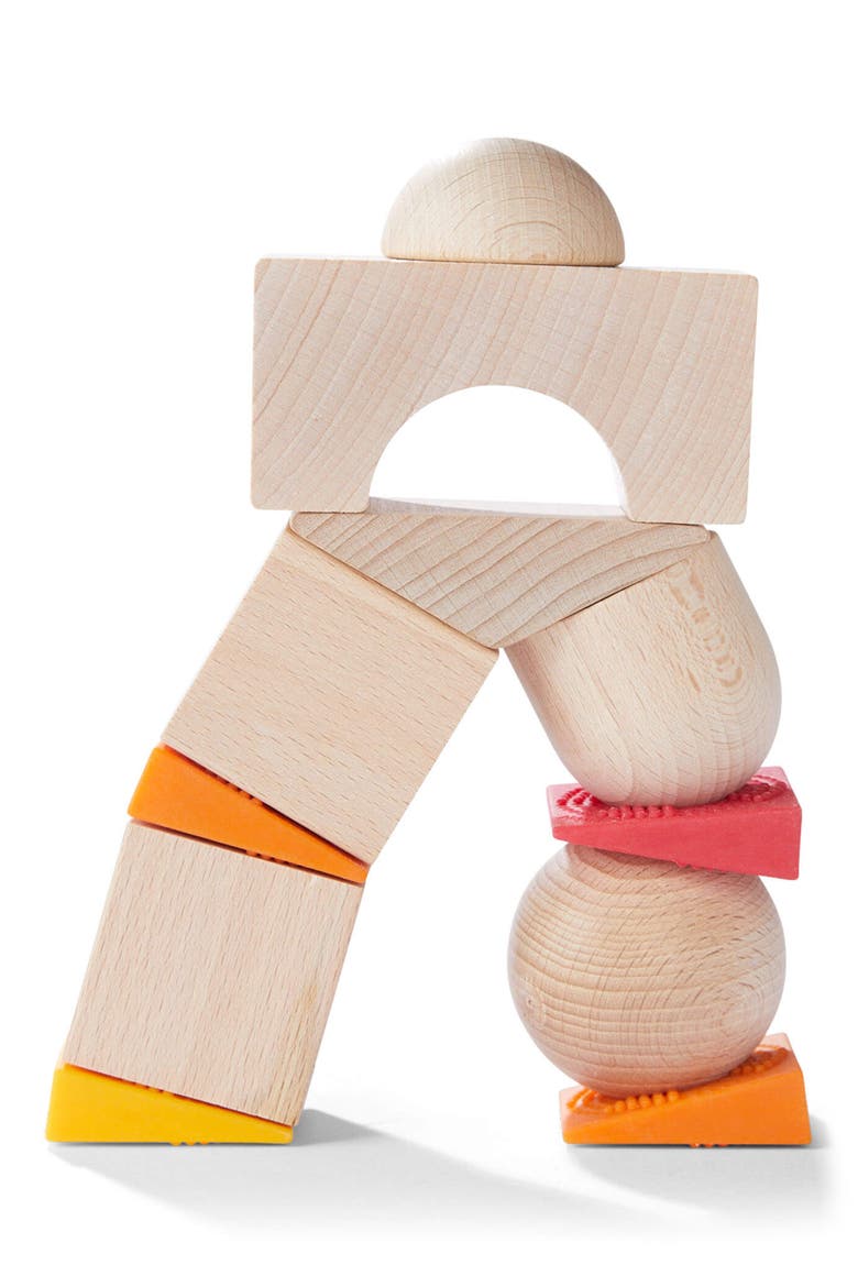 Teetering Towers Arranging Blocks, Alternate, color, ORANGE MULTI