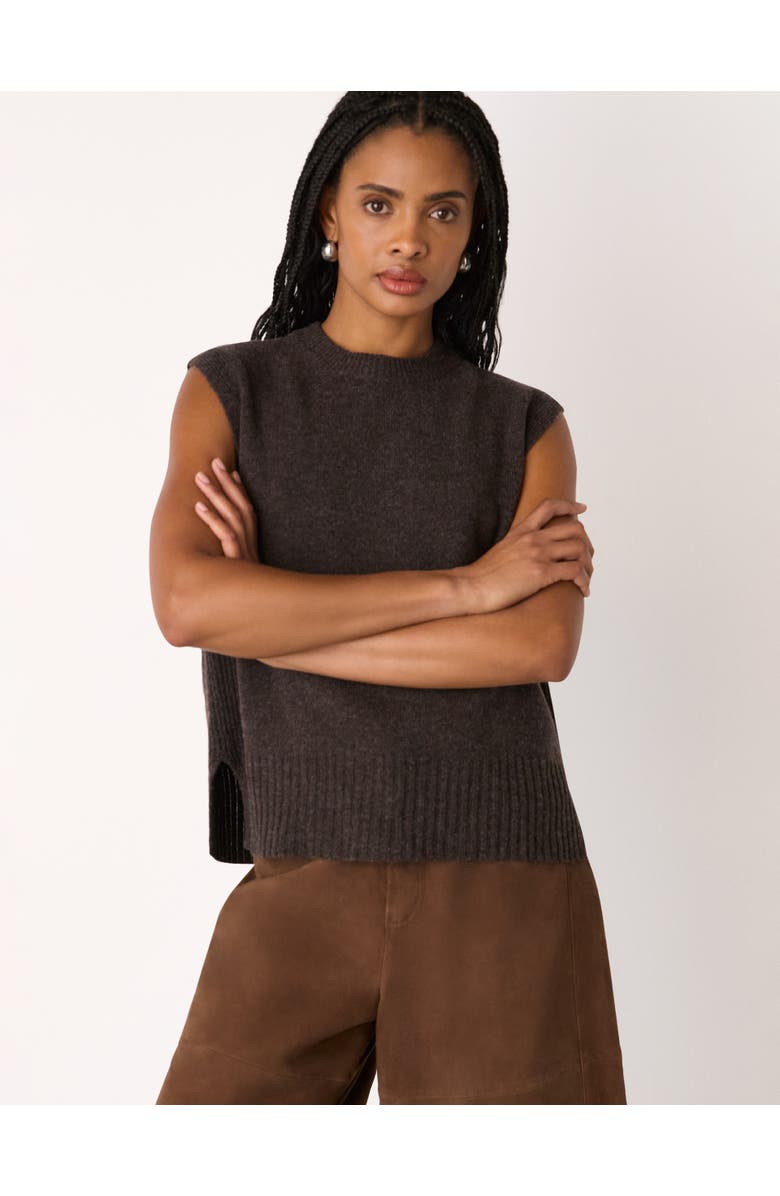 Whistles Wool Sleeveless Vest, Main, color, Brown