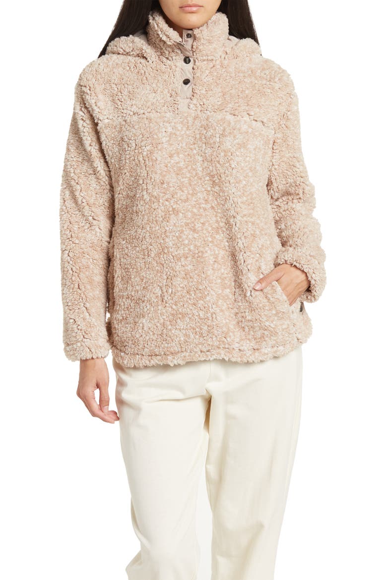 Wubby Quarter Snap Hooded Pullover, Main, color, NEW OATMEAL FROST