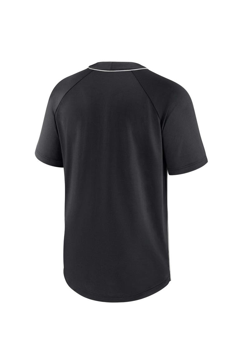 Men's Nike Black/Silver Chicago White Sox City Plate Performance Henley Raglan T-Shirt, Alternate, color, Black