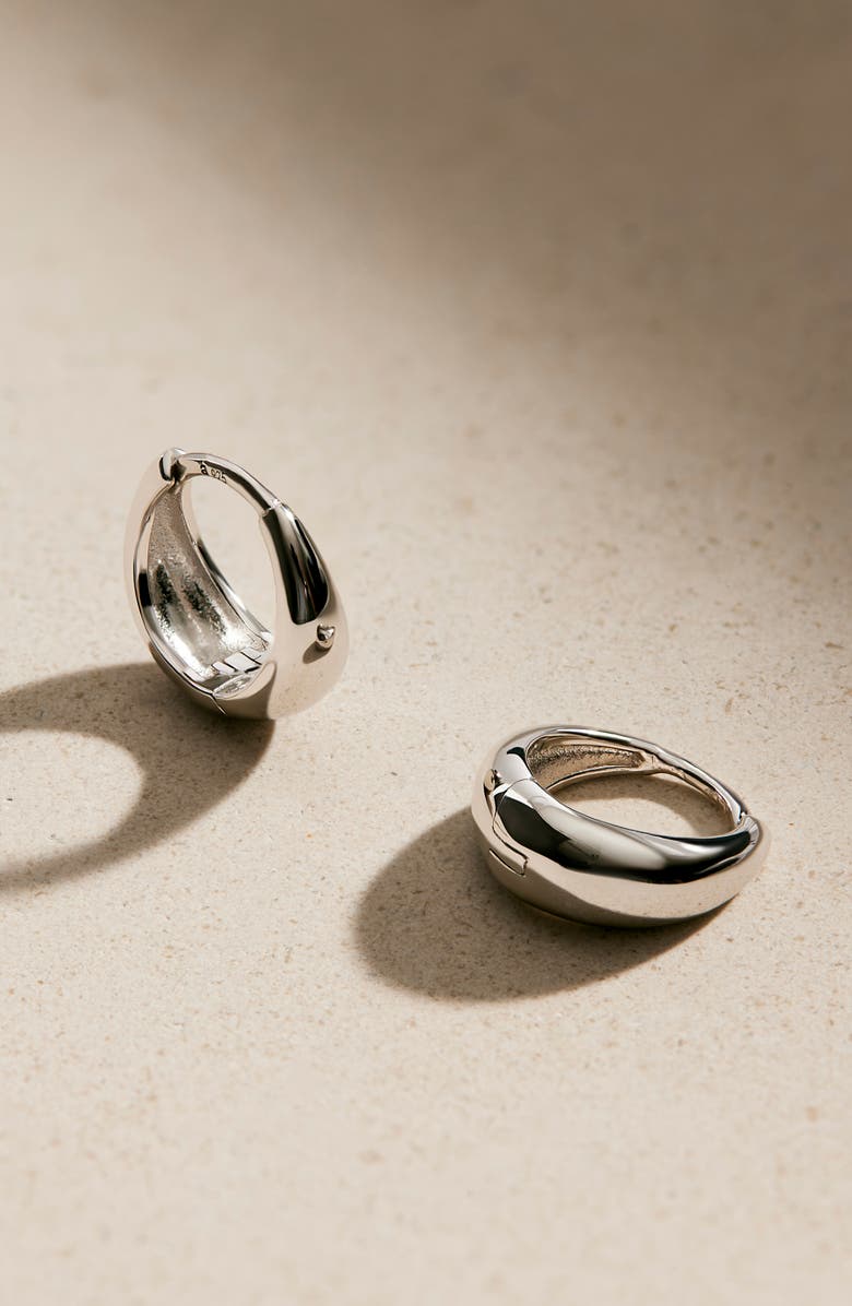 Ana Luisa Bold Huggie Hoops - Nate, Alternate, color, Silver