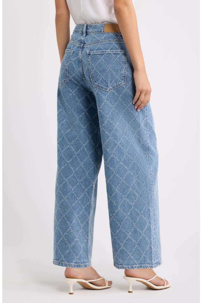 Belmont Diamond Distressed High Waist Wide Leg Jeans, Alternate, color, DIAMOND DISTRESS