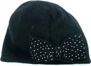 Portolano beanie hat with beaded bow