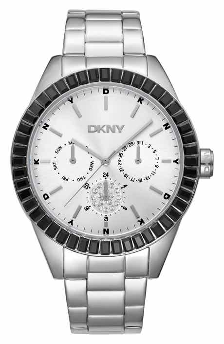 Crystal Embellished Three Hand Quartz Bracelet Watch, 40mm