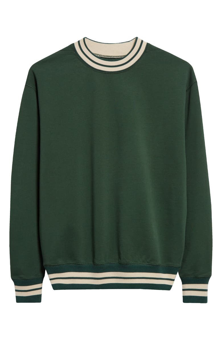 Drake's Stripe Trim Cotton Sweatshirt, Alternate, color, 