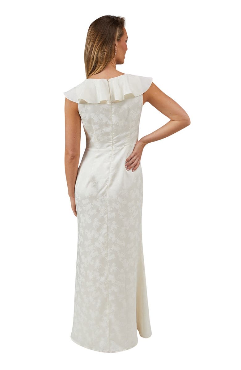 Oasis Satin Jacquard V-Neck Bridesmaid Dress, Alternate, color, Champagne