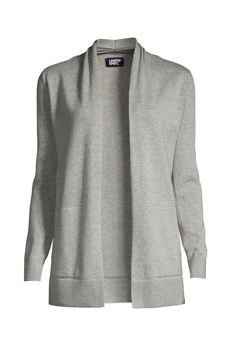 Long Sleeve Open Long Cardigan Sweater, Alternate, color, Gray Heather