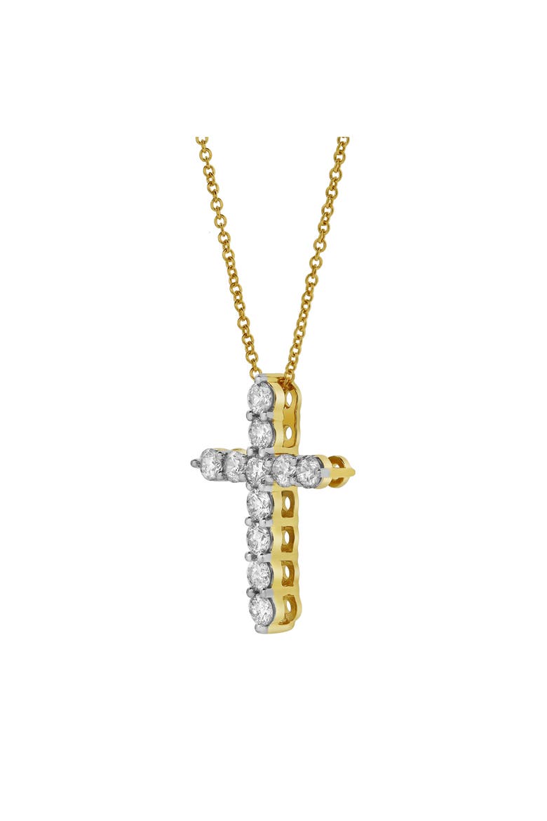 Heavenly Cross Diamond Pendant in 10K Yellow Gold, Alternate, color, 10K Yellow Gold
