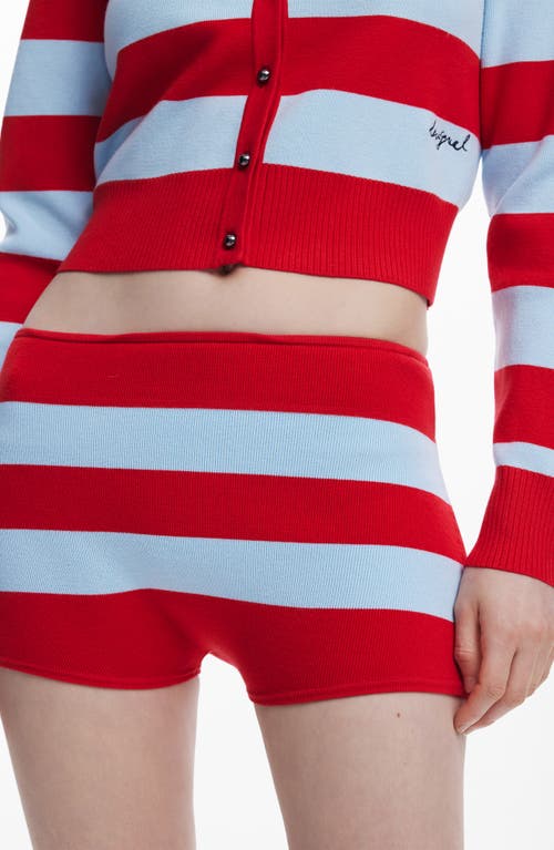 Desigual Stripe Shorts In Red