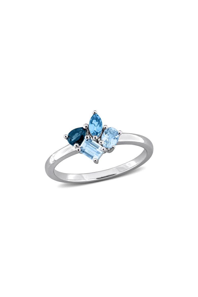 Blue Topaz Cluster Ring, Main, color, BLUE