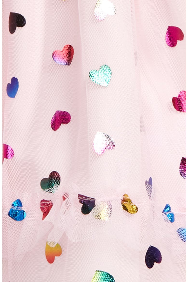 Foil Hearts Dress, Alternate, color, PINK