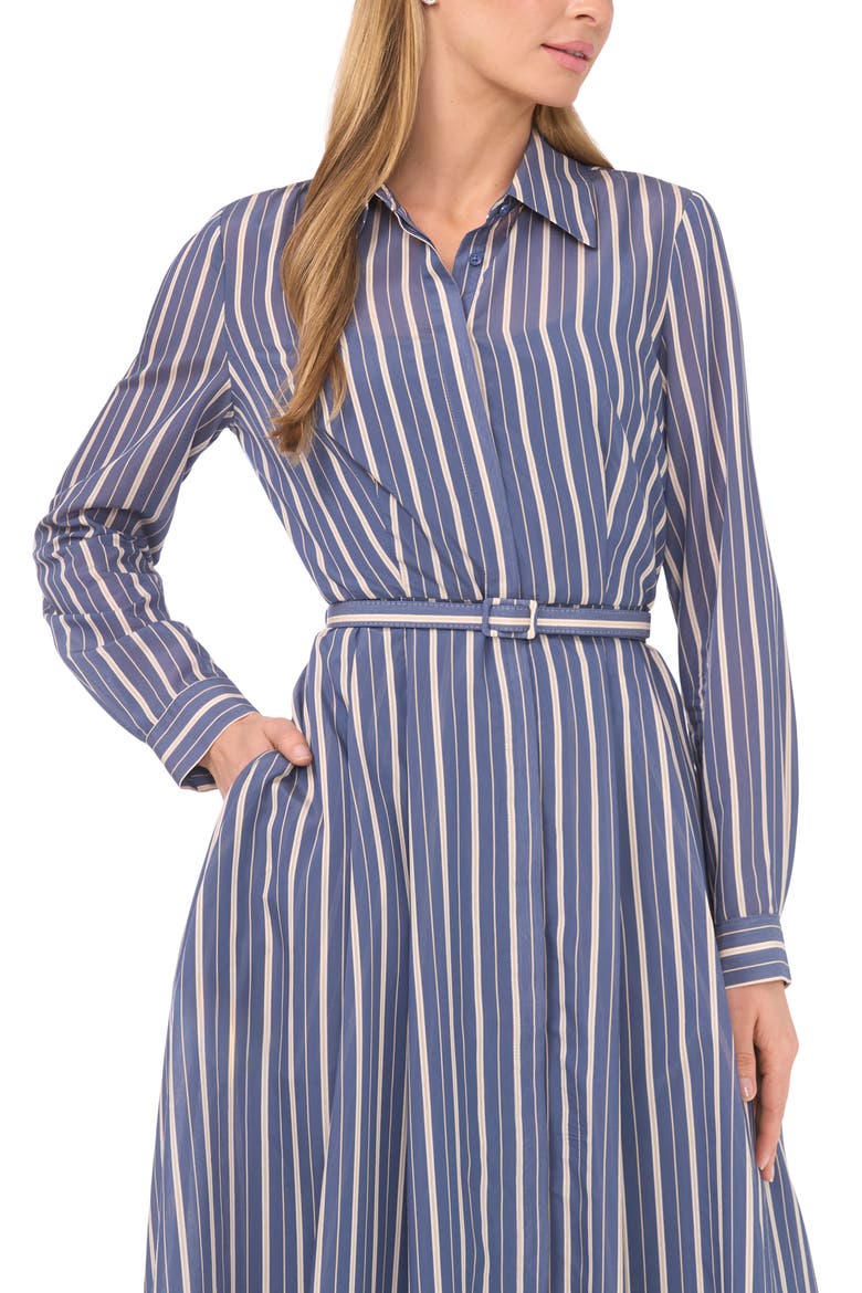 Stripe Long Sleeve Shirtdress, Alternate, color, SWIFT SEAS