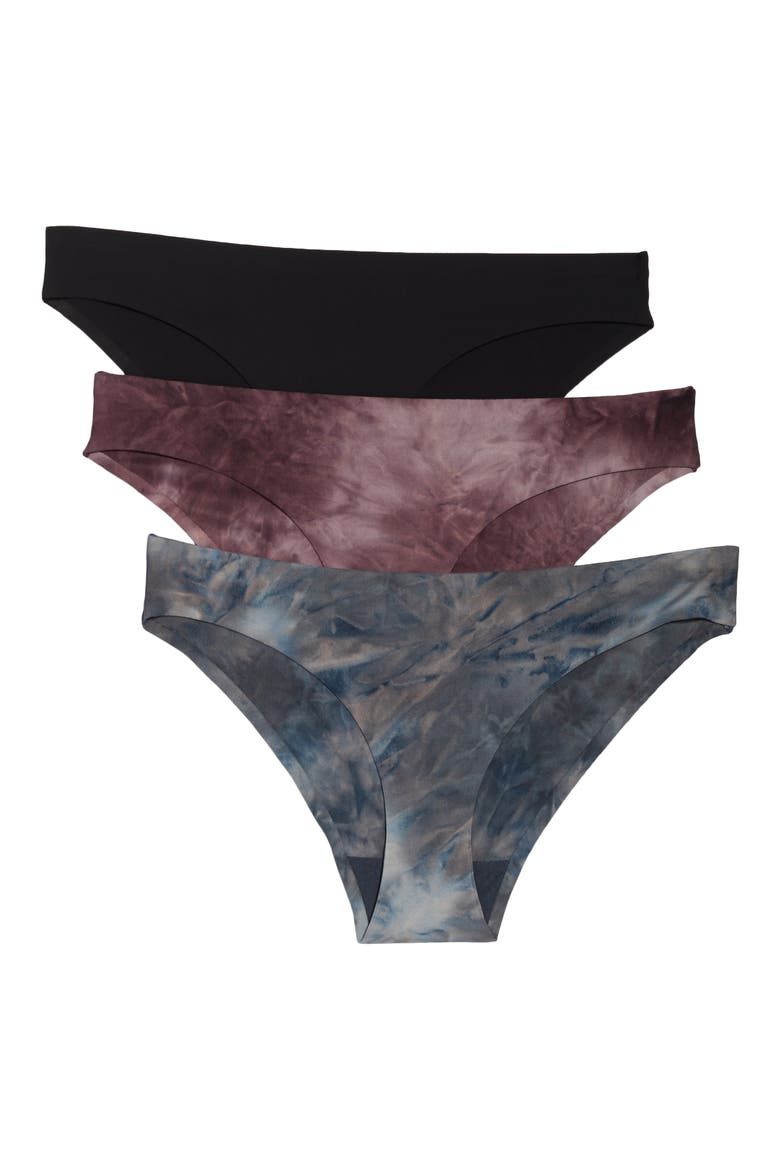 Intimates Skinz 3-Pack Hipster Panties, Main, color, BLACK/ THISTLE/ CASTLE ROCK