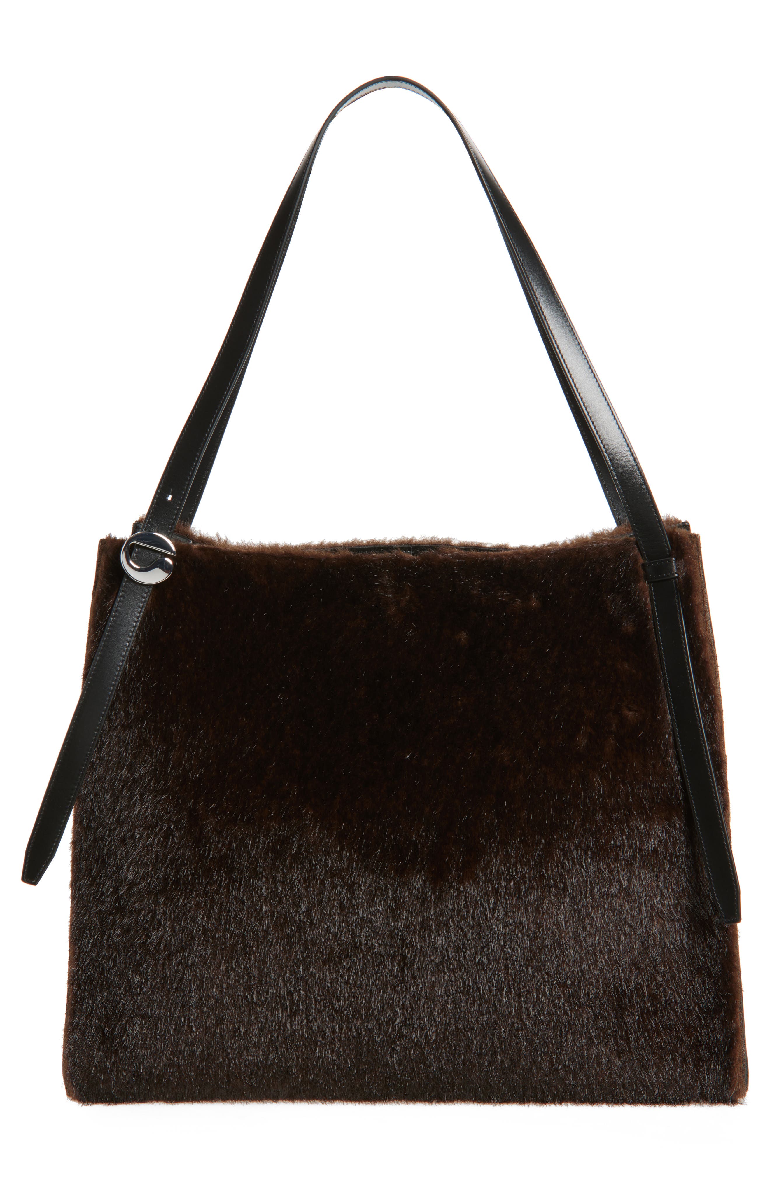 Coperni Belt Faux Fur Tote, Alternate, color, Brown Brown