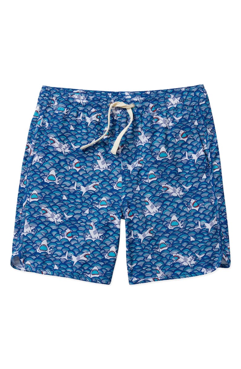 Fair Harbor Kids' Anchor Print Water Repellent Swim Trunks, Main, color, 