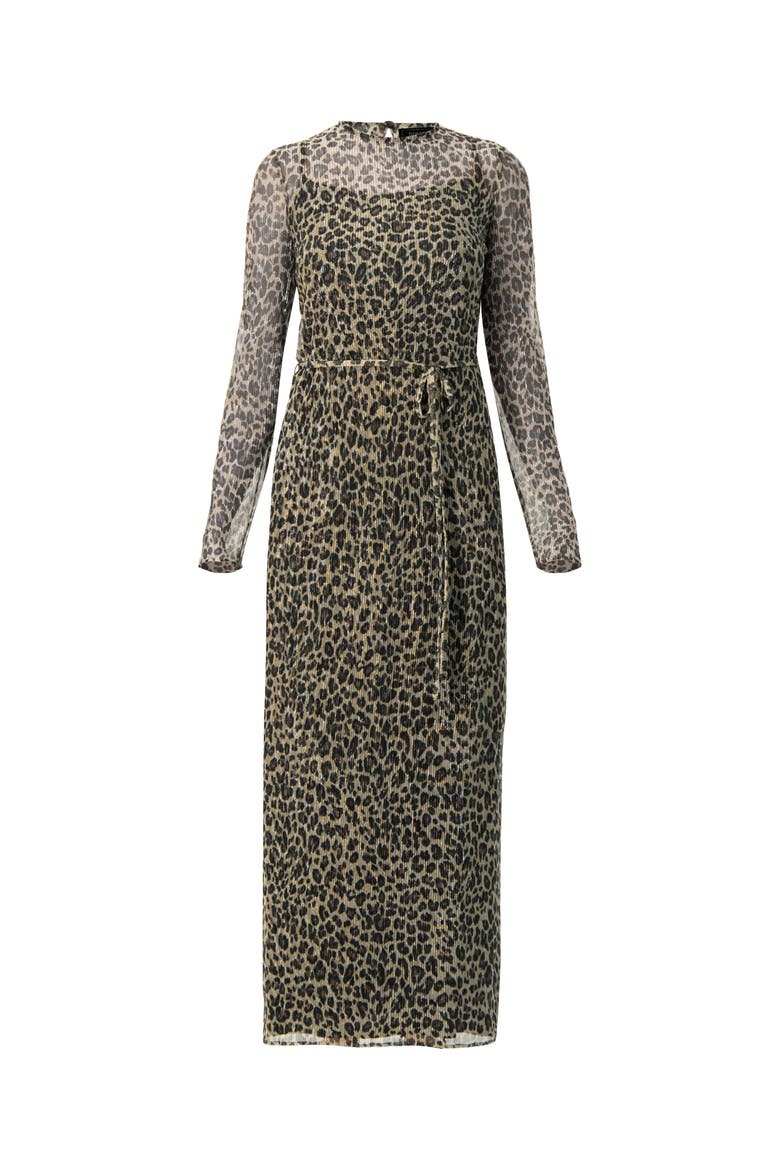 Long See-Though Animal Print Dress, Alternate, color, Multicolor