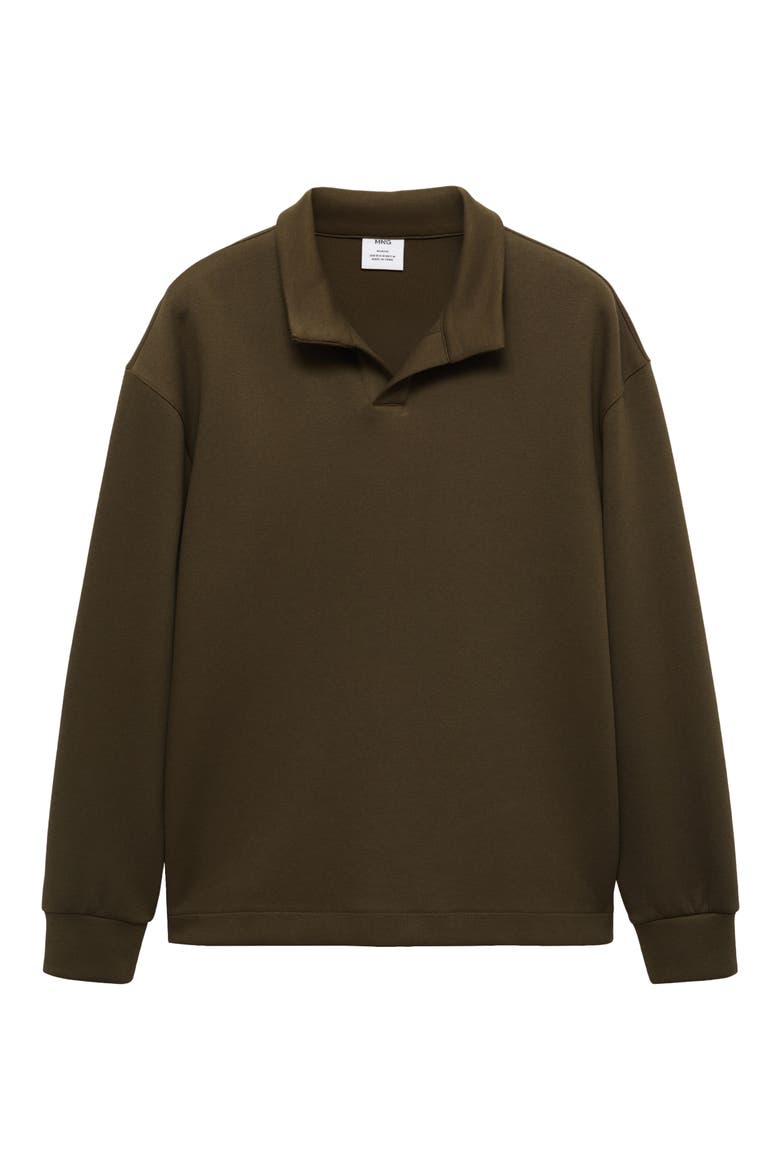 Relaxed Fit Polo Sweatshirt, Main, color, KHAKI GREEN
