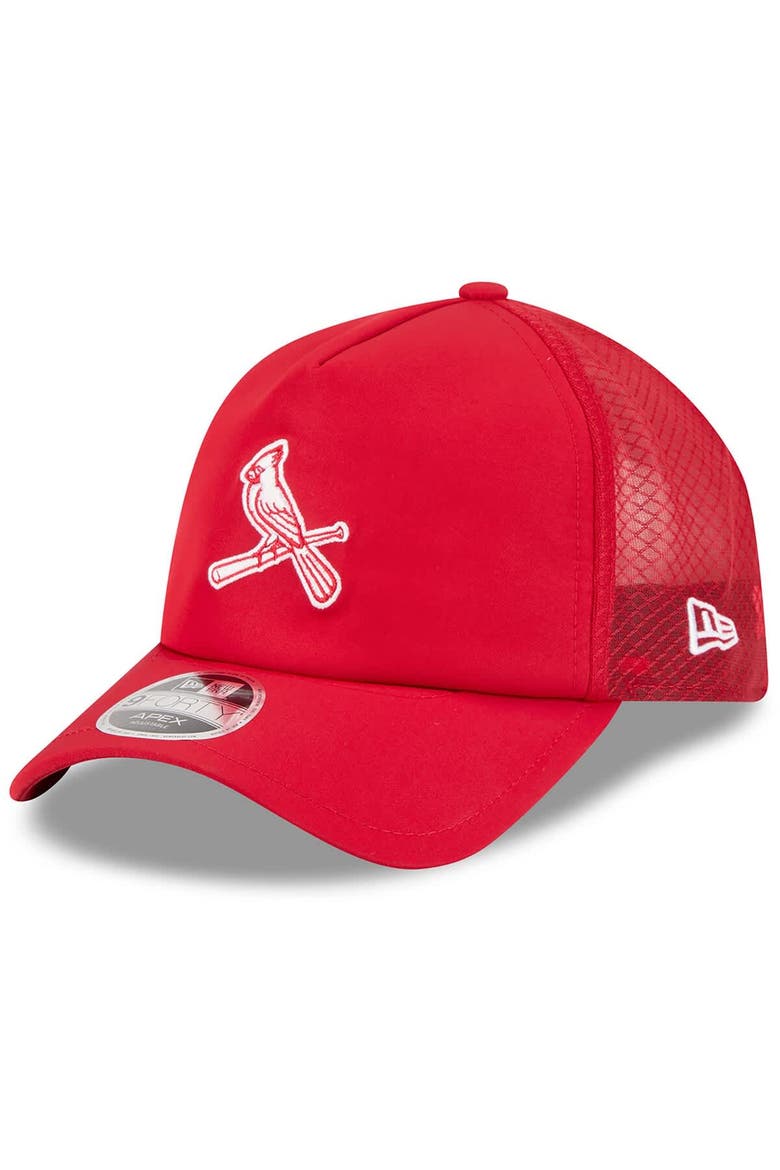 Men's New Era Red St. Louis Cardinals 2026 Batting Practice Alternate Apex 9FORTY Adjustable Hat, Main, color, Red