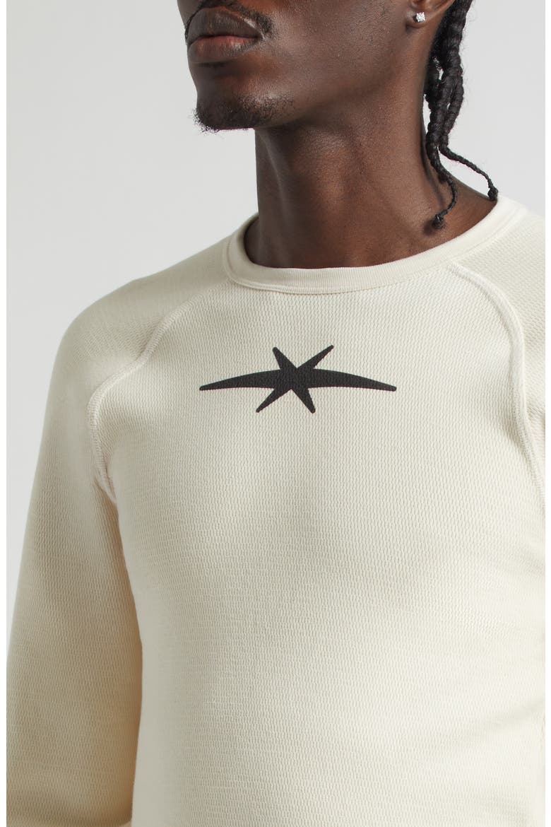 Logo Long Sleeve Waffle Knit T-Shirt, Alternate, color, IVORY