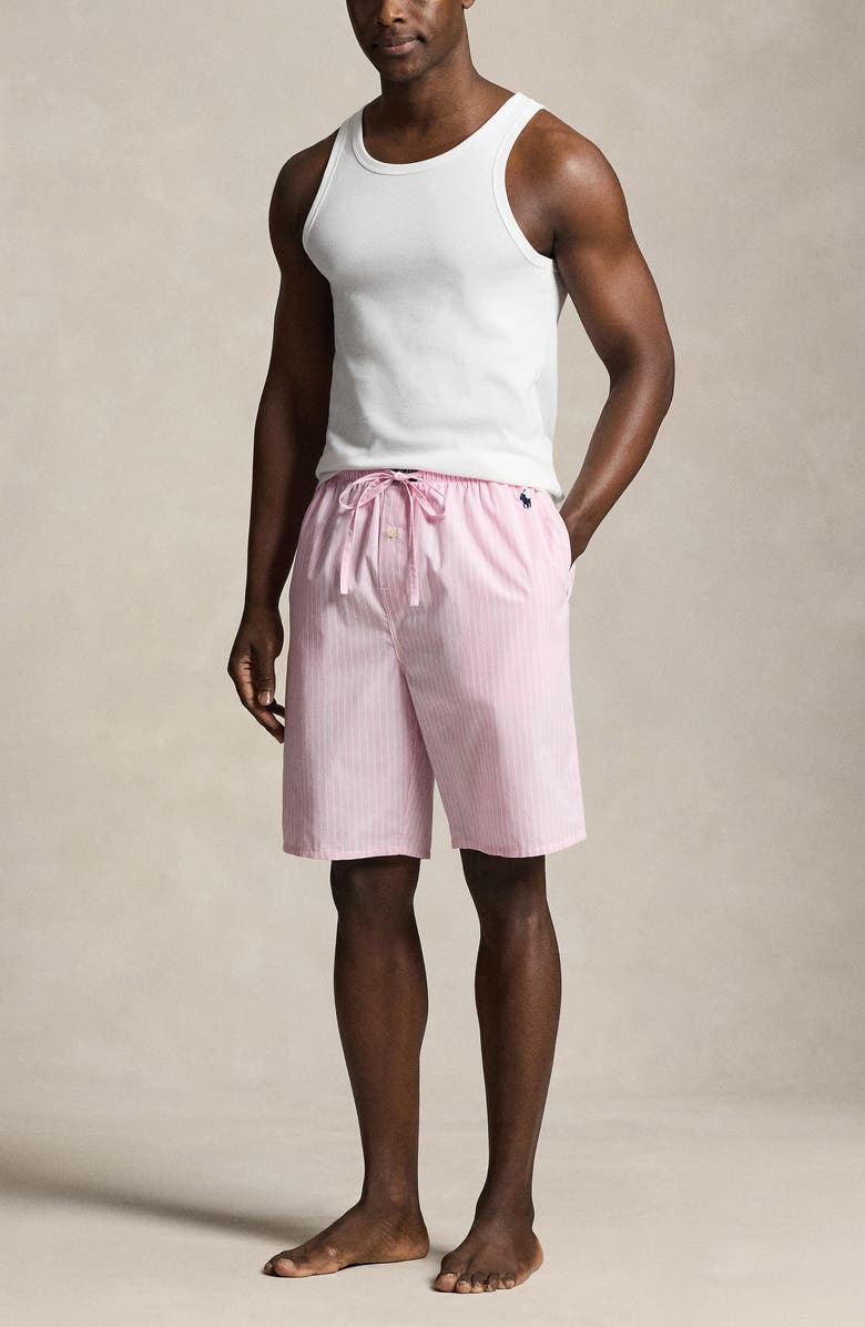 Polo Ralph Lauren Stripe Woven Cotton Pajama Shorts, Alternate, color, Hudson Stripe Cruise Navy Pp